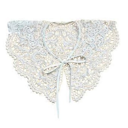 Spetskrage Dam Falsk Krage Snörning Broderi Krage Dickey Krage Hanfu Fusk Krage Avtagbar Krage för Klänning (Snörning vit)