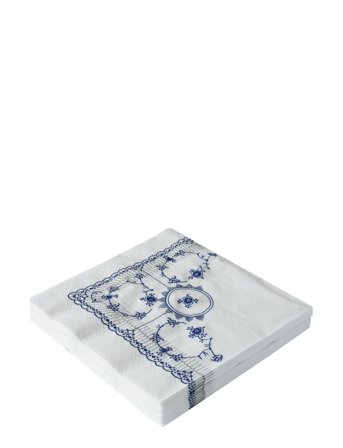Kunstindustrien Musselmalet Lunch Napkins, 33X33, 20 Pce - White - 33X33CM