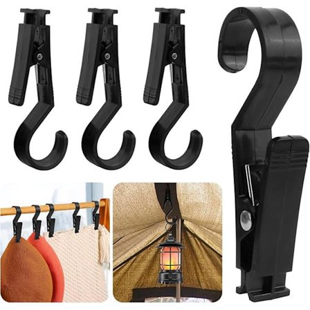 4 kpl Telttapidikkeet, valokoukut, kenkäpidikkeet, pidikekoukut, teltta, teltta, pyyhe,