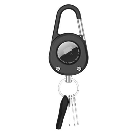 Nyckelring för AirTag med karbinhake - Svart