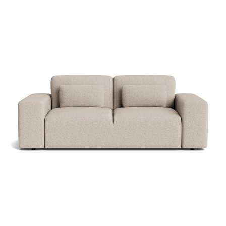 Messina 2.5 personers sofa - Mito Beige - 212x107x80 - Slidstærk Sofa med Nozag fjedre, PU Skum og Massiv Eg