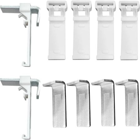 8 stk. klemmebrakett for rullegardiner 8 stk. uten boring Duo rullegardinklemme
