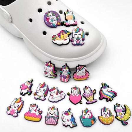 20ST/ Set Unicorn Croc Charms Skotillbehör för Clog Sandals Decor