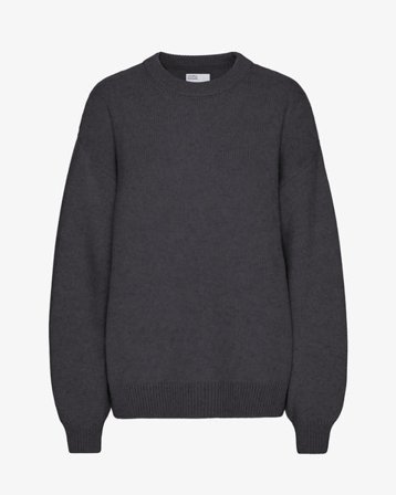 Oversized Merino Wool Crew - Lava Grey