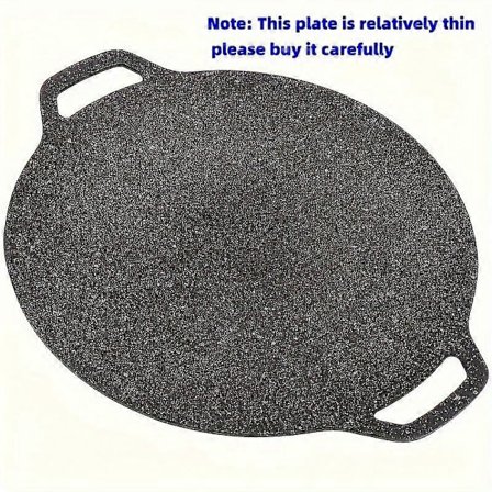 1 stk., Roti Tawa i støbejern, dobbelt håndtag støbejerns crepepande til Dosa, tortillas, non-stick rund grillpande til BBQ, rund BBQ grillpande med 