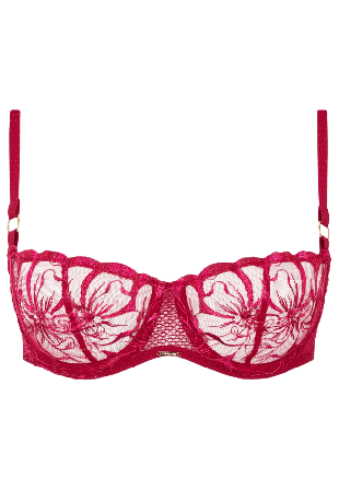Chantelle Fleurs Half-Cup Balcony Bra Bh Dam Röd C80