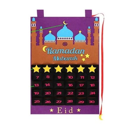 Nedräkningskalendrar Nedräkning till Eid-skylt Eid Mubarak LILA 1