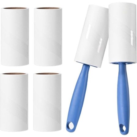 Klæberulle til Tøj, Fjerner Dyrehår & Støv, Meget Klæbende, 2+6 Ruller