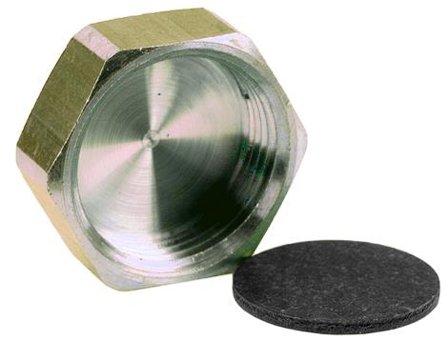 Ezze 3006105072 Låg Metal med pakning, inv gevind G25, messing, Installation