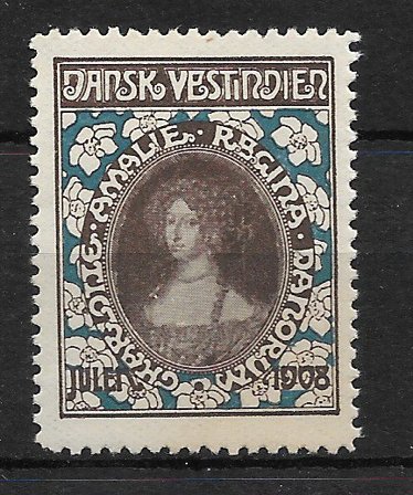Dansk Vestindien - Julemærke 1908 - Postfrisk