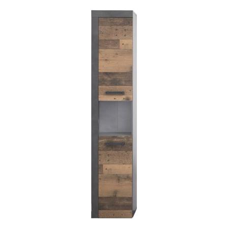 Rootz kylpyhuonekaappi - säilytyskaappi - ruskea ja harmaa - 33 x 184 x 31 cm
