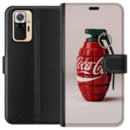 Kompatibelt Plånboksfodral till Xiaomi Xiaomi Redmi Note 10 Pro Konstnärlig illustration av Coca Cola granat i rött och grönt, pop art inspirerat