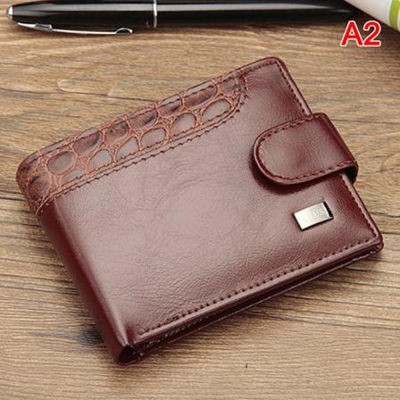 Nya Plånböcker För Män Patchwork Läder Kort Manväska Med Mynt Po