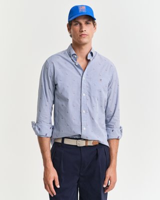 GANT - Regular fit skjorte med seilmønster til herre college blue