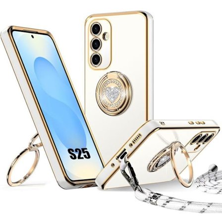 Beskyttelsescover - BOOLING - til Samsung Galaxy S25 - Blød silikone - Hjerte mønster - med inkluderet snor