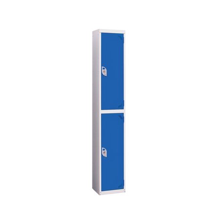 Wet area locker, 2 doors, 1800x300x300 mm, dark blue