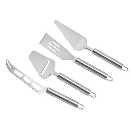 Vassa knivar i rostfritt stål, silverfärg, 4-delars middagsset[D]