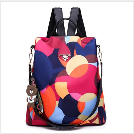 Naisten tytön reppu olkalaukku koululaukku Oxford Cloth Anti-Theft Outdoor Camouflage Colorful sheet bear