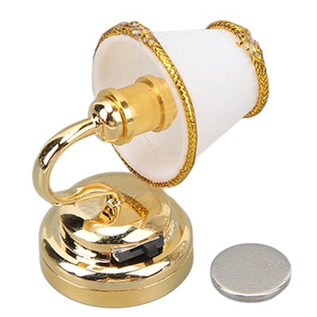 Dukkehus Miniature Væglampe Metal Mini Varm LED Dukkehus Væglampe Væglys til 1/12 Dukkehus Dekoration{f2}