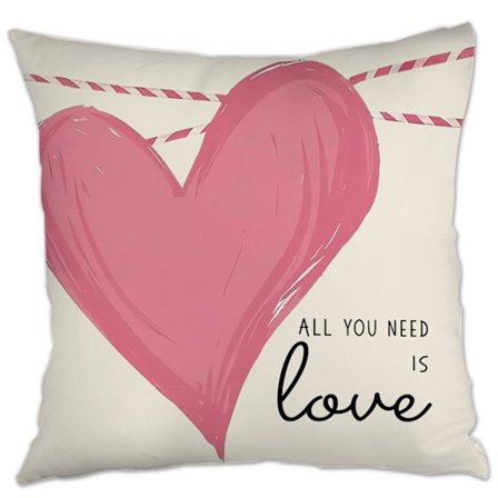 Alla hjärtans dag örngott, 45x45cm dold dragkedja prydnadskudde kuddfodral för bröllop Alla hjärtans dag