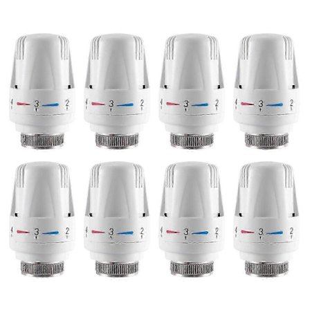 8-pack termostatiska radiator TRV ersättningshuvuden, justerbar energisparventil