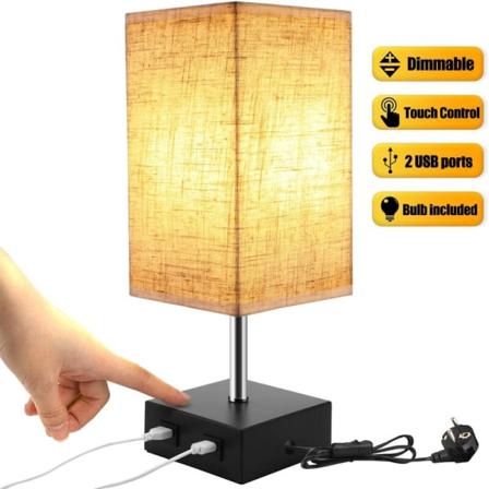 USB ladattava pellavapöytävalaisin moderni minimalistinen muoti makuuhuoneen vuode led-yövalo,