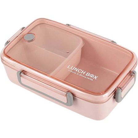 Bento Matboks for Voksne, Fleksibel Design Bento-Stil med Avtakbart Rom Matboks for Måltidssnacks, Matbeholder, Lekkasjesikker (Rosa)