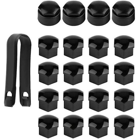 20 stk. 17 mm høykvalitets boltmutterdeksler (4 stk. låsehette + 16 stk. vanlig hette), sekskantede hjulmutterbeskyttelseshetter, med fjerningsverktøy