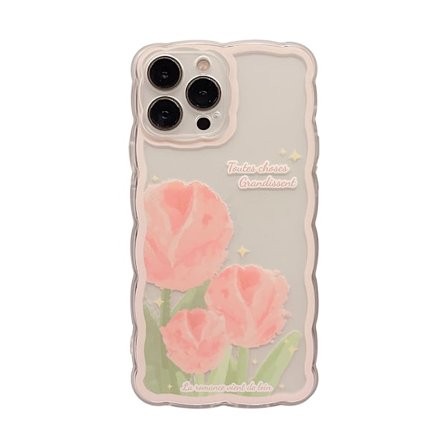 Sød iPhone 13 Cover til Kvinder Piger, Charmerende Blomstermønster Bølge Comfor