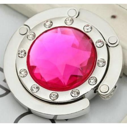 Bärbar praktisk vikbar kristallväska hängare bordskant påskrok crystal purse hook Blood red