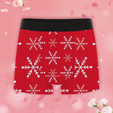 Herre Snowflakes Boxer Briefs Stræk Komfort Pasform Åndbart Undertøj til Komfort Hele Dagen