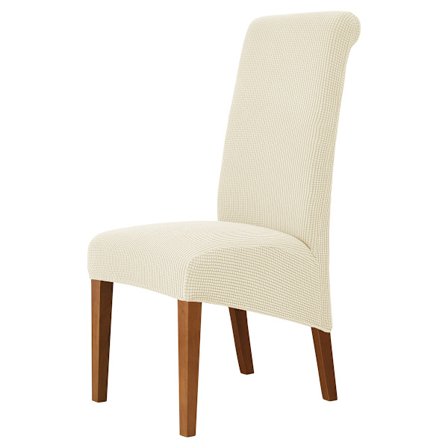 Tuolinpäällinen (Beige) 2 kpl - XL Ruokailutilan Jacquard Venyvä XL