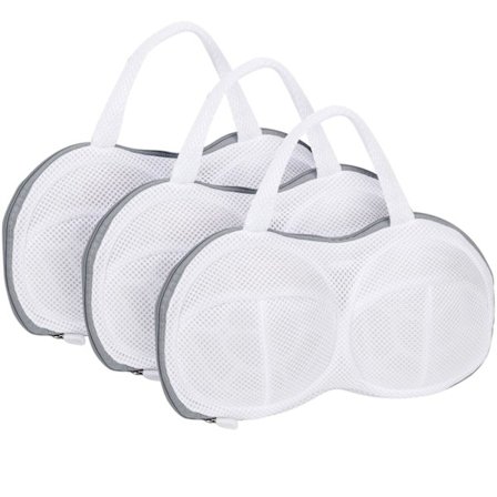 3-delt vasketøjsposesæt til bh'er, vaskepose til vask af lingeri, bh-pose med 3D-skelet, maskinvaskbar, grå A til C-skål