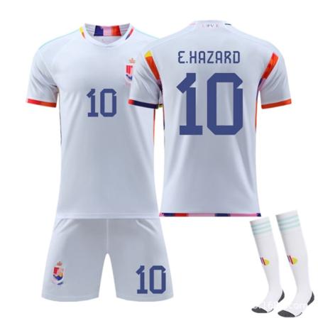 VM Belgien borta NO.10 E.Hazard fotbollströja dräkt 16