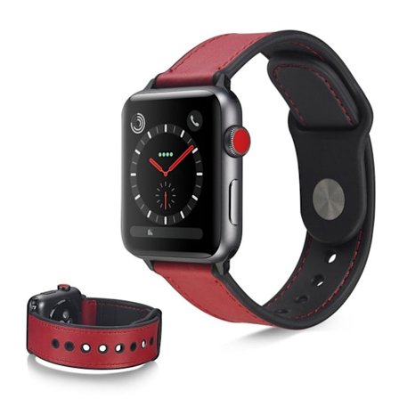 Apple Watch Series 6 / 5 44mm elegant leather watch band - Red