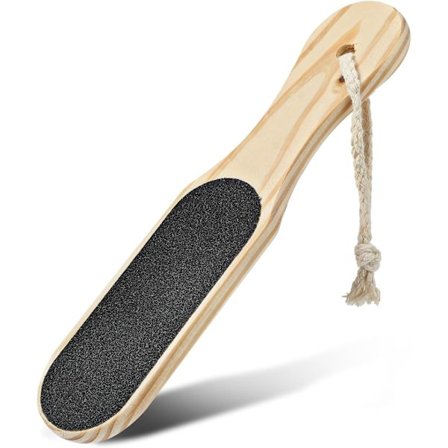 Puinen jalkaviila, kaksipuolinen jalkaraspi kovettumien ja kuolleen ihon poistoon kovasta tai kuivasta ihosta