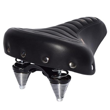 Bred og tykkere trehjulet sadeltårnsfjedersadel