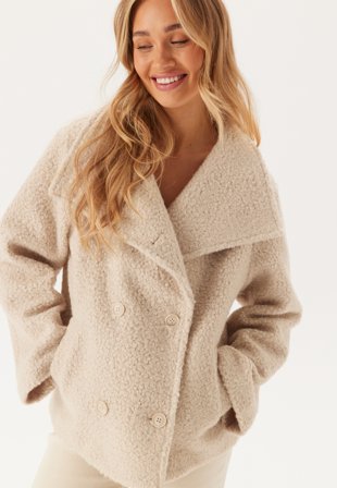 BUBBLEROOM High Neck Short Bouclé Coat Klær
