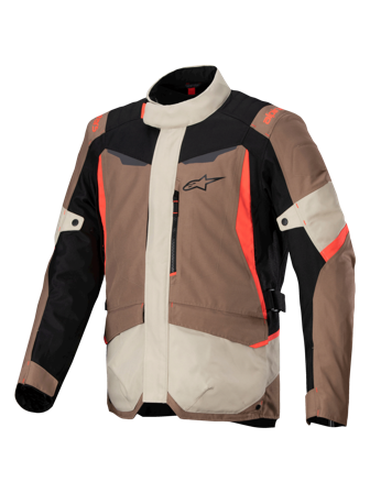 Motorradjacke Alpinestars ST-1 Wasserdicht Dunkel Khaki/Schwarz/Rot Fluo M