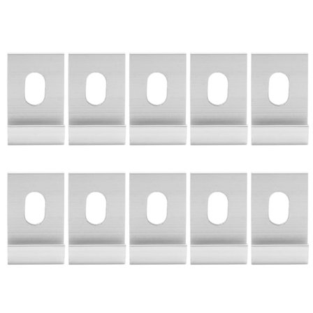 10 stk. Base Clips Krokfester Fester Aluminium Drivhus Feste Sett Sølv