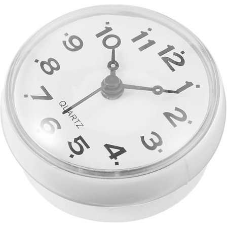 Vanntett veggklokke Kjøkken Sugkopp Klokke Anti-Dug Mute Veggklokke Stille Hengeklokke For Hjem Kontor Dekor Hvit (1 stk)