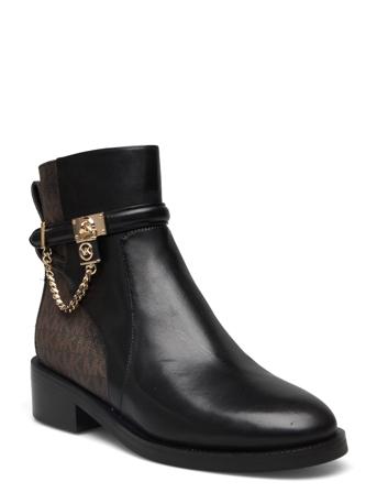 Hamilton Flat Bootie Shoes Boots Ankle Boots Ankle Boot - Flat Svart Michael Kors*Betinget Tilbud