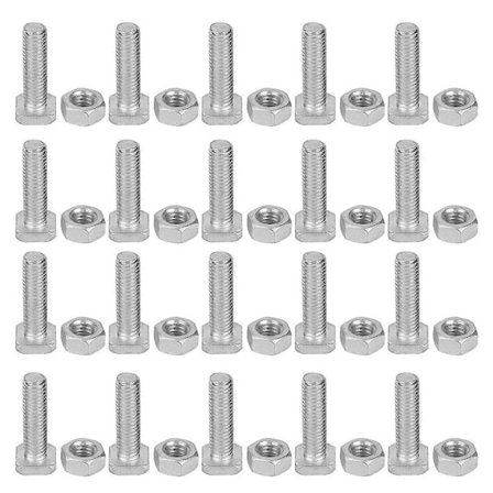 20 Sæt 22mm M6x20 Bolte og M6 Møtrik Aluminium Møtrikker & Bolte Sæt værktøjstilbehør til Drivhus-Perfekt