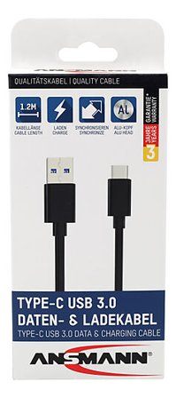 ANSMANN Ladekabel USB-A til USB-C 1,2m