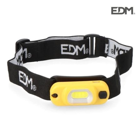 Huvudlampa - E3 - 1 LED COB 1W - Uppladdningsbar - 250mAh - Gul