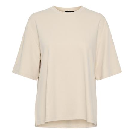 Soaked in Luxury Filli Boxy Tee SS , Beige , Dames , Maat: M T-shirts