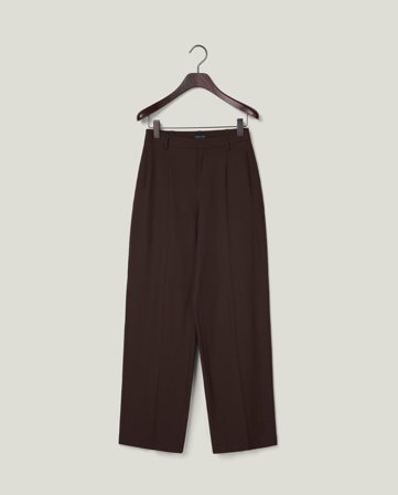 Lexington Klassiske skræddersyede bukser med vide ben, mørkebrun