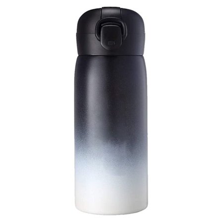 Isolerad vattenflaska, kan öppnas med en hand, svart KLB