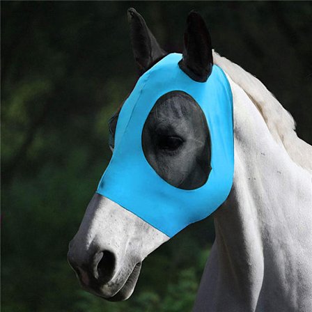 Anti-Fly Mesh Equine Mask Horse Mask Horse Fly Mask med täckt Svart