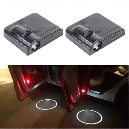 2 stk. LED Ghost Shadow Light, LED laser dekorationslys til bildør, viser logo for Hyundai bilmærke